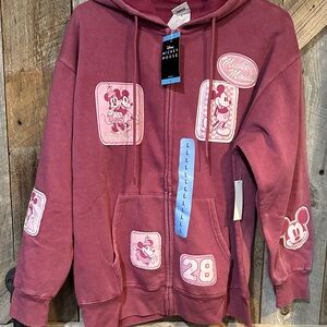 Women’s Disney Burgundy Zip-Up Hoodie Jacket